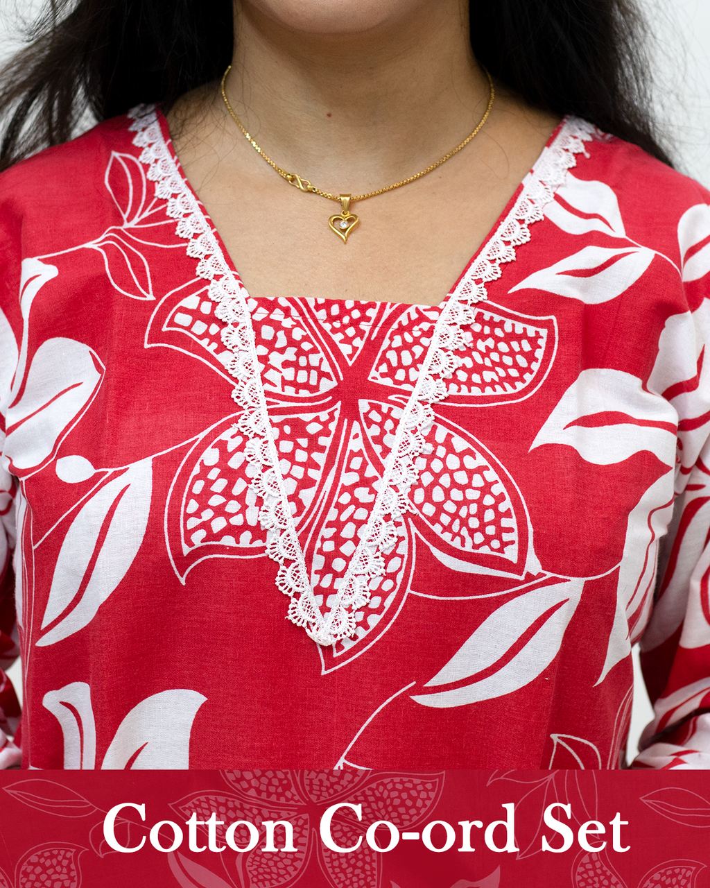 V Neck Cotton Co-Ord Set