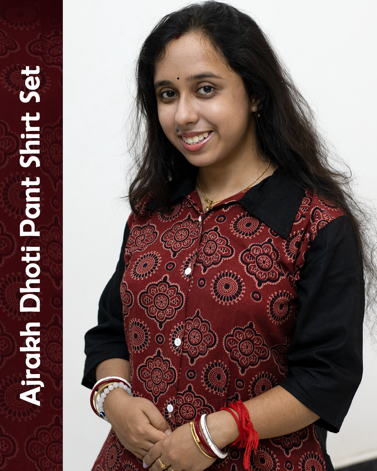 Ajrakh Dhoti Pant Shirt Set