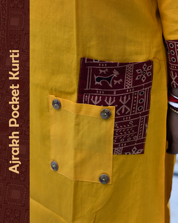 Ajrakh Angrakha Pocket Kurti