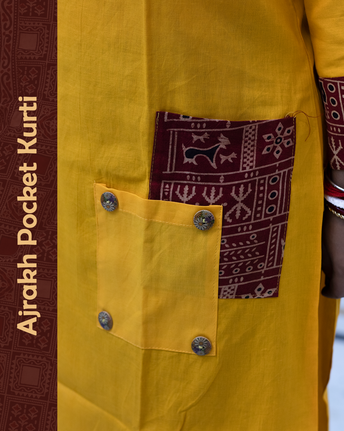 Ajrakh Angrakha Pocket Kurti