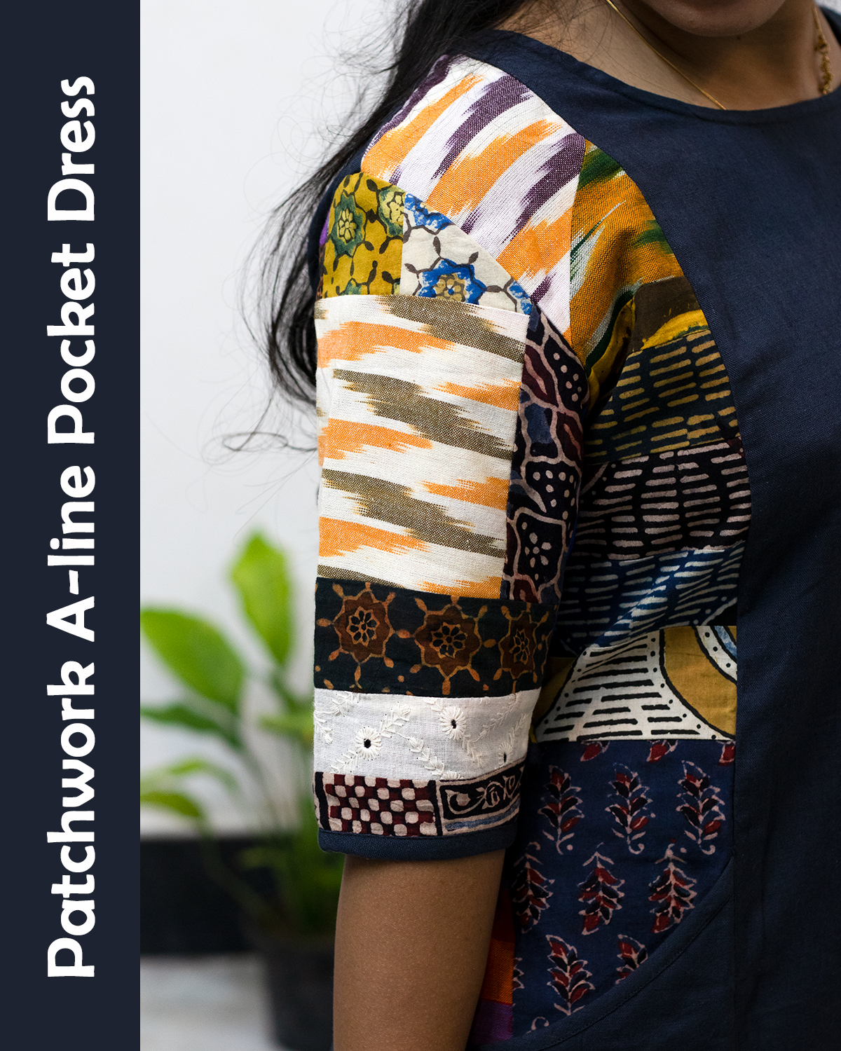 Patchwork A-Line Pocket Dress