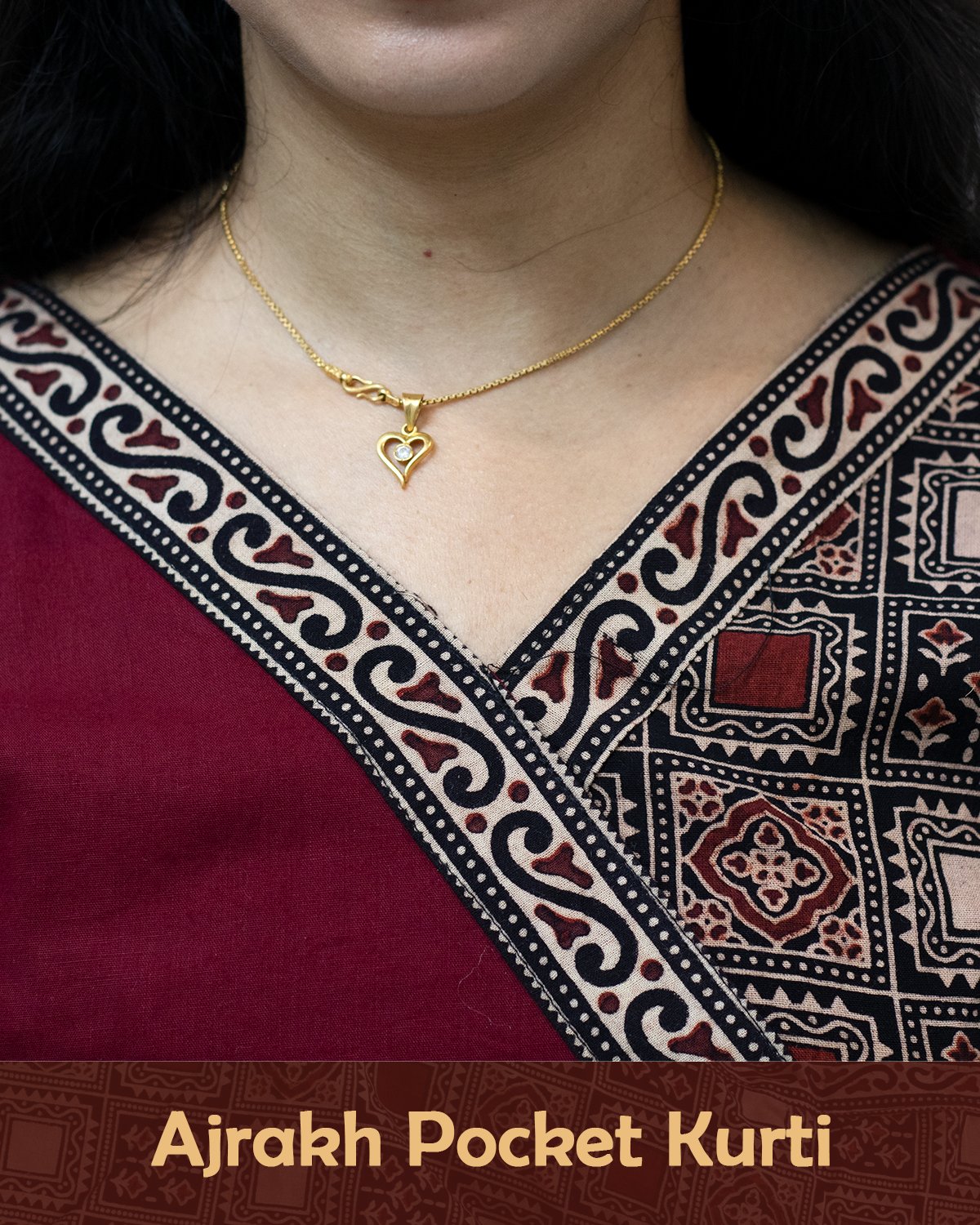 Ajrakh Angrakha Pocket Kurti