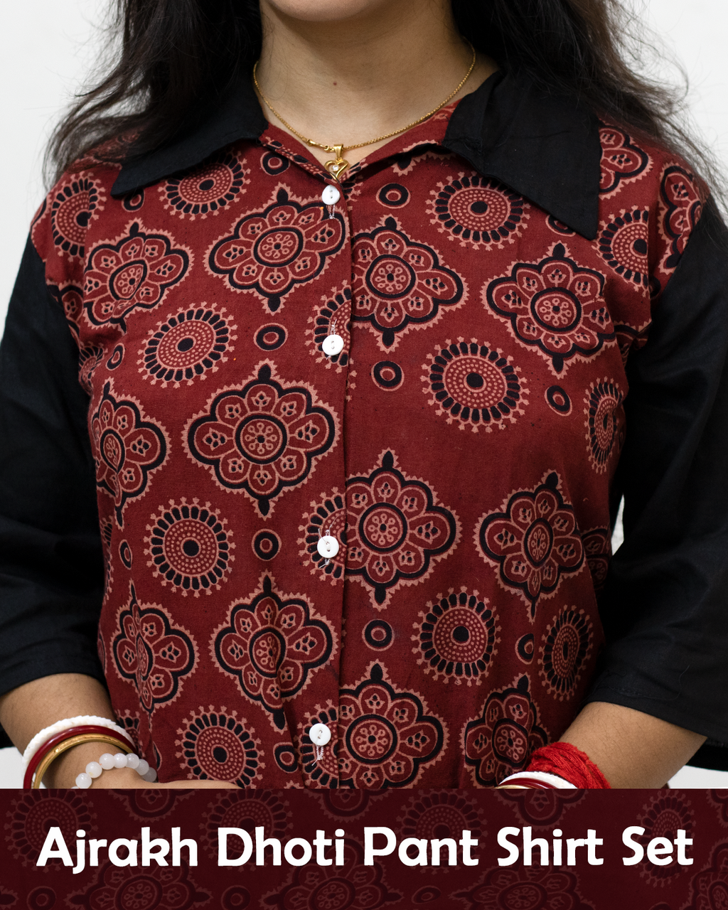 Ajrakh Dhoti Pant Shirt Set