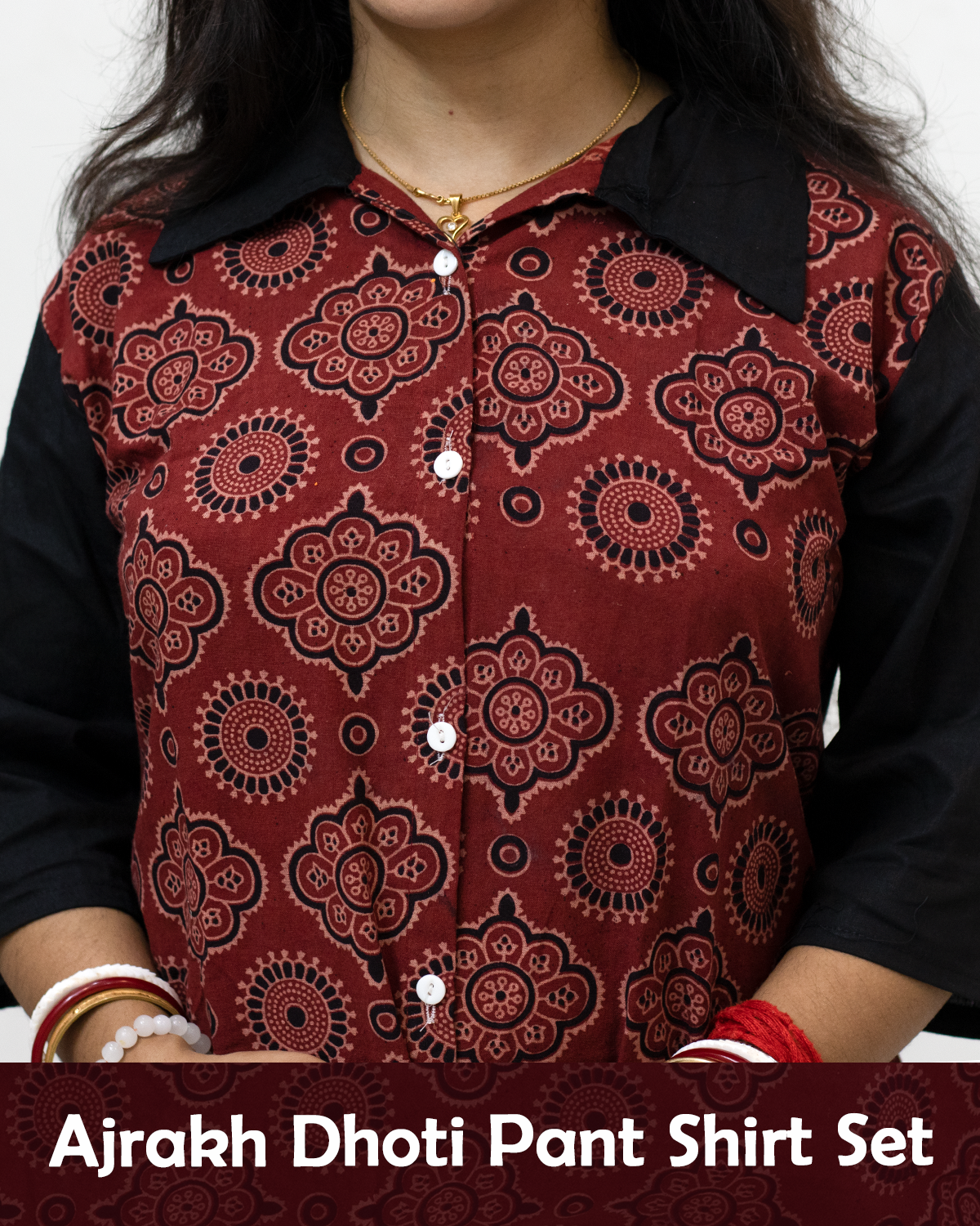 Ajrakh Dhoti Pant Shirt Set