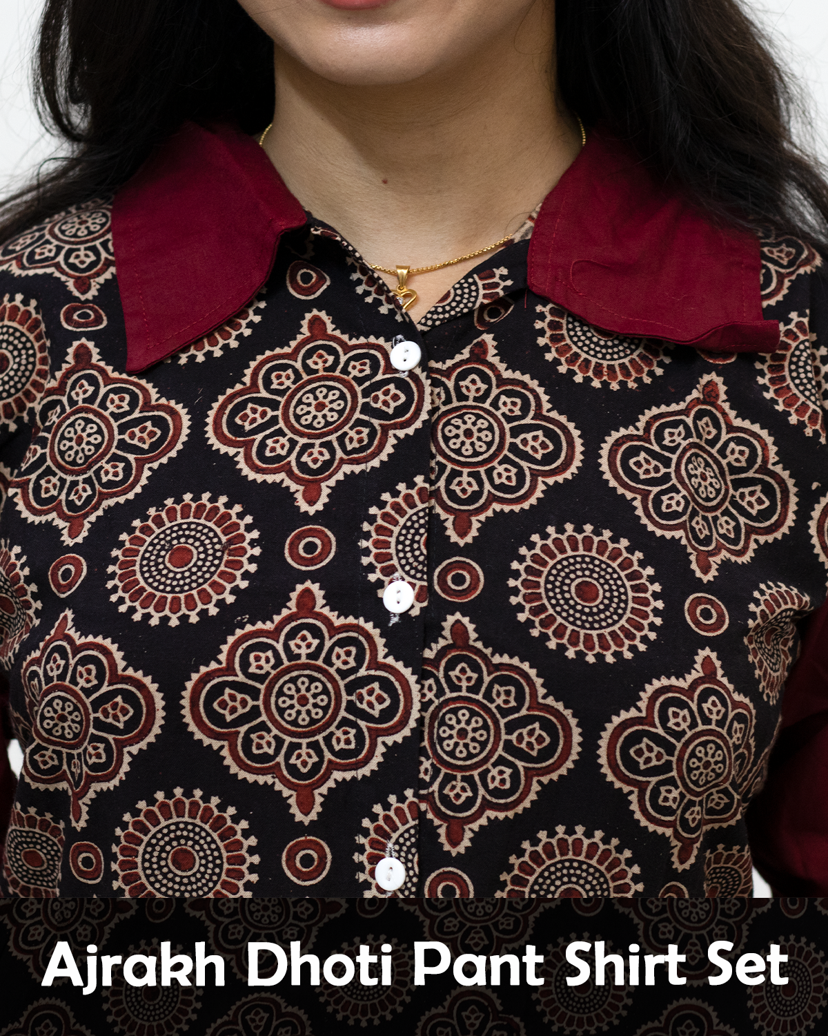 Ajrakh Dhoti Pant Shirt Set